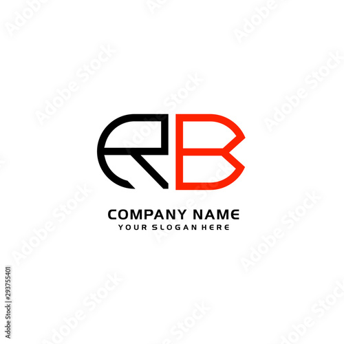 Icon Design Logo Letters RB Minimalist, oval-shaped logo, with colors, black, green, orange