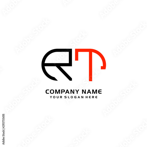 Icon Design Logo Letters RT Minimalist, oval-shaped logo, with colors, black, green, orange © MUCHAMMAD