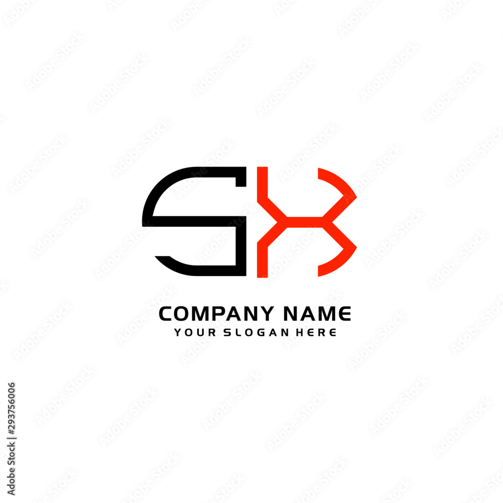 Icon Design Logo Letters SX Minimalist, oval-shaped logo, with colors, black, green, orange Icon Design Logo Letters SX Minimalist, oval-shaped logo, with colors, black, green, orange