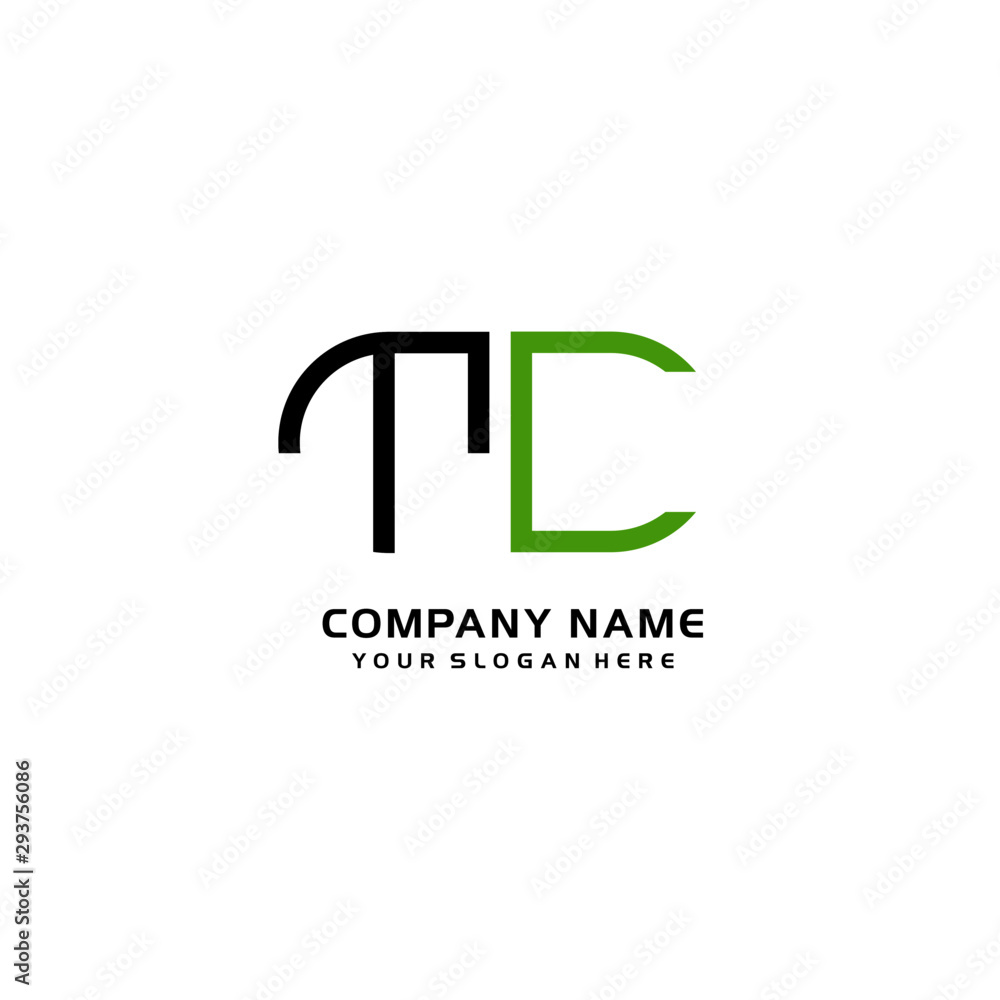 Icon Design Logo Letters TC Minimalist, oval-shaped logo, with colors, black, green, orange Icon Design Logo Letters TC Minimalist, oval-shaped logo, with colors, black, green, orange