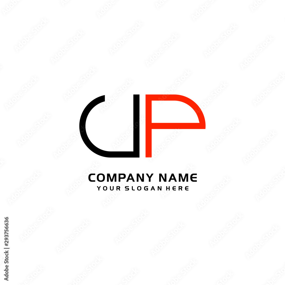 Icon Design Logo Letters UP Minimalist, oval-shaped logo, with colors, black, green, orange Icon Design Logo Letters UP Minimalist, oval-shaped logo, with colors, black, green, orange