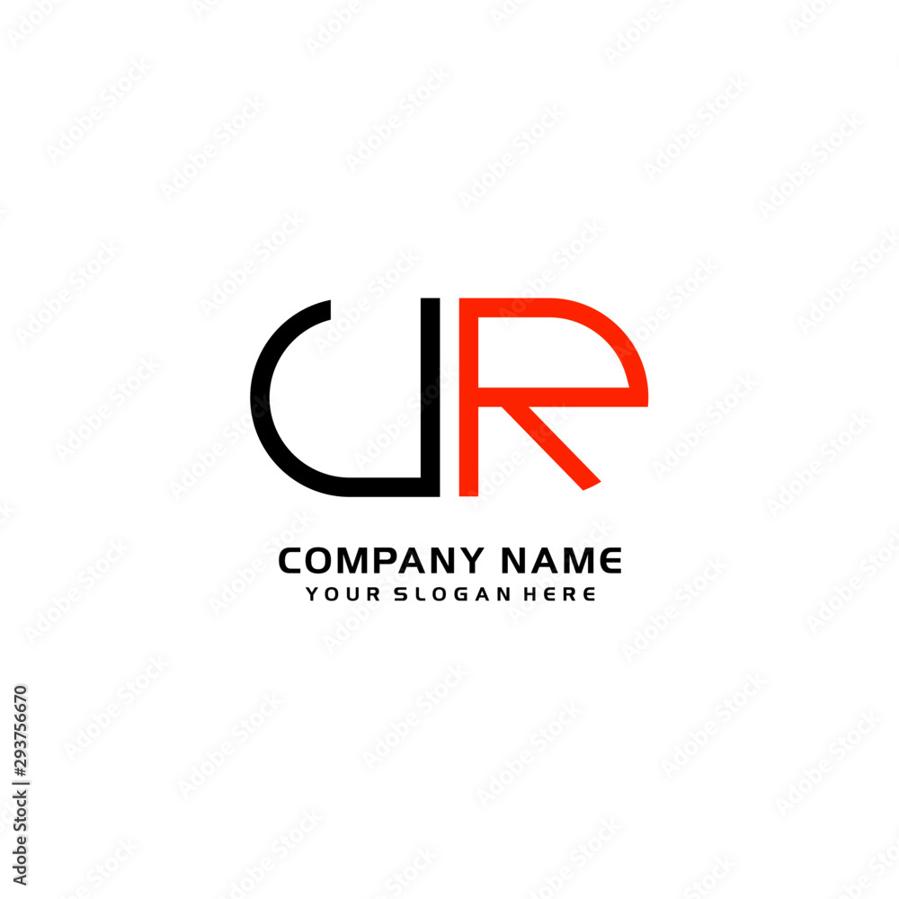 Icon Design Logo Letters UR Minimalist, oval-shaped logo, with colors, black, green, orange Icon Design Logo Letters UR Minimalist, oval-shaped logo, with colors, black, green, orange