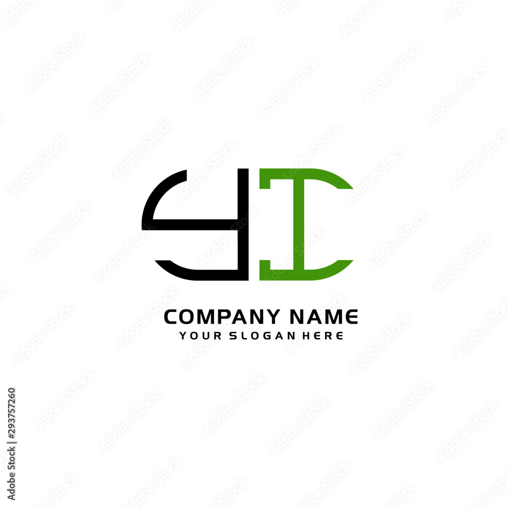 Icon Design Logo Letters YI Minimalist, oval-shaped logo, with colors, black, green, orange Icon Design Logo Letters YI Minimalist, oval-shaped logo, with colors, black, green, orange