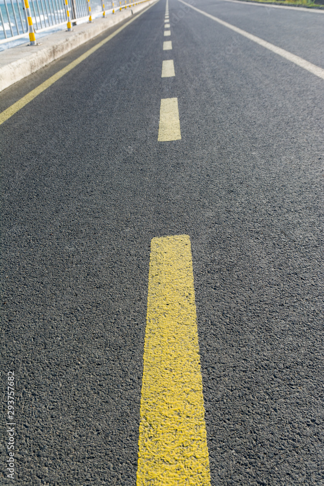 Bicycle lane along the sea in Burgas, Bulgaria. Cycling path in the city. Bicycle road