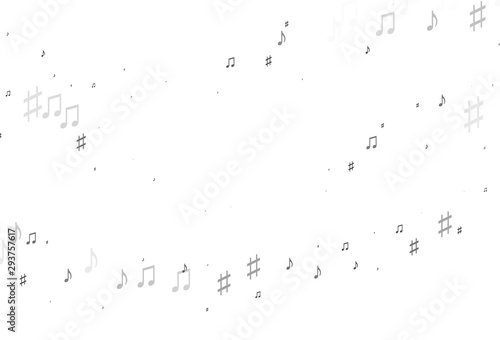 Light Silver, Gray vector template with musical symbols. © Dmitry