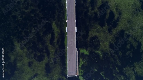 Very long jetty in Hel Peninsula, Aerial View, Poland photo