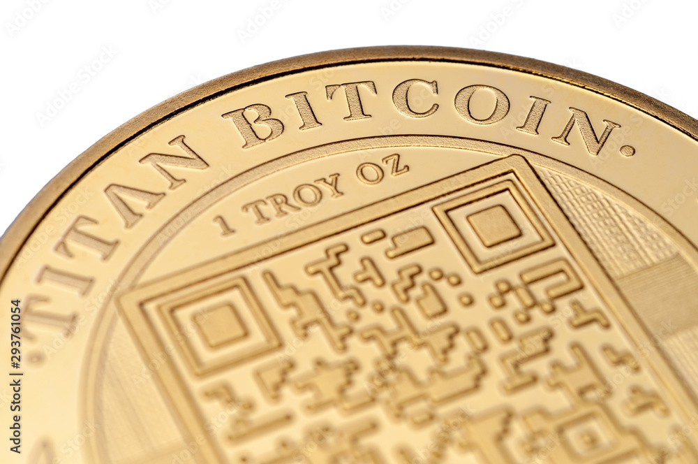 HGolden titan bitcoin on white background. HGolden titan bitcoin on white background.