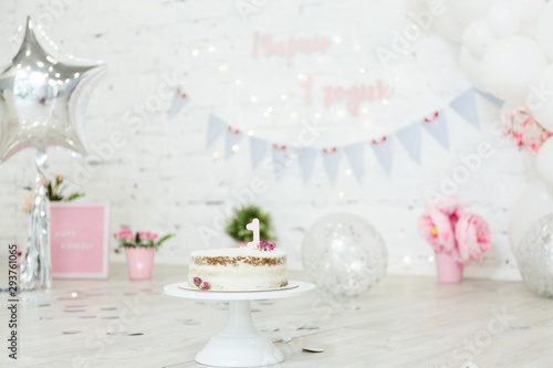 beautiful delicious homemade birthday cake, smash cake, cake crush, anniversary, peter year of life
