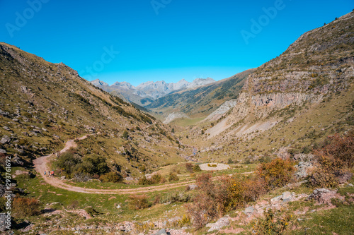 The trail up from Aguas Tuertas to the Echo Valley in the Pyrenees of Huesca. Spain