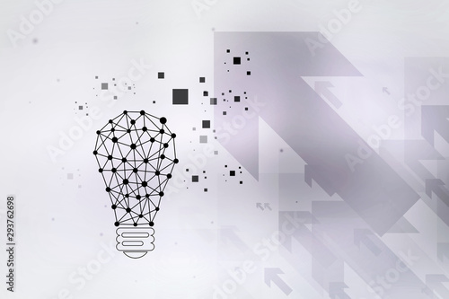 2d illustration bulb future technology  innovation background  creative idea concept 