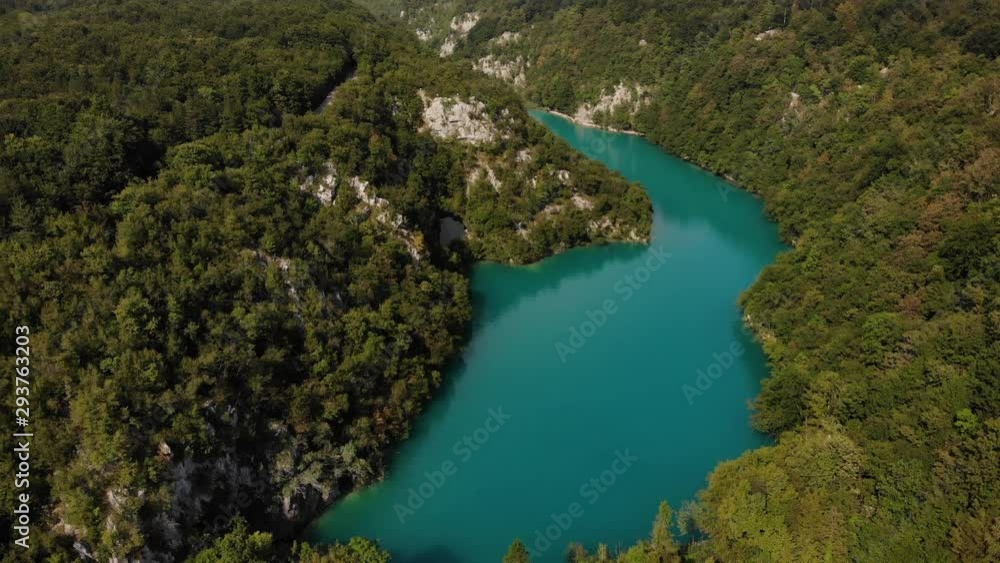 Top view of beautiful landscape of Plitvice Lakes National Park, Croatia, august 2019 Top view of beautiful landscape of Plitvice Lakes National Park, Croatia, august 2019