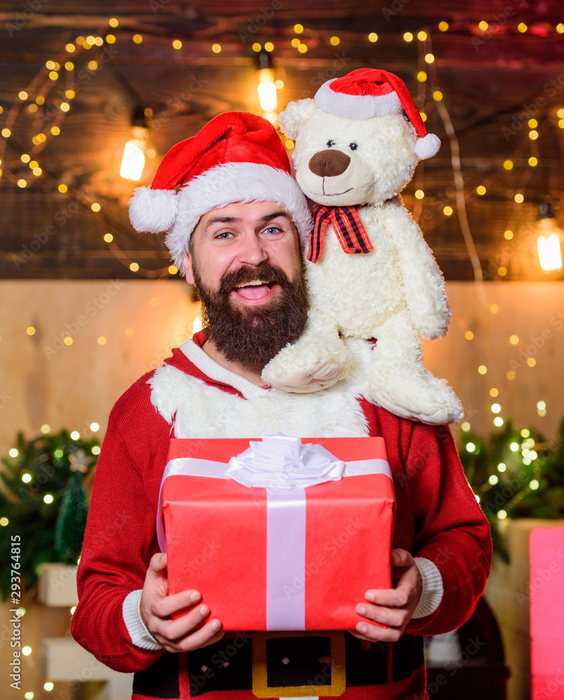 Happy holiday. happy new year. Xmas bear toy present. winter shopping sales. Cheerful elf. christmas gift delivery. bearded man santa hat. bearded santa deliver presents. Christmas shopping Happy holiday. happy new year. Xmas bear toy present. winter shopping sales. Cheerful elf. christmas gift delivery. bearded man santa hat. bearded santa deliver presents. Christmas shopping