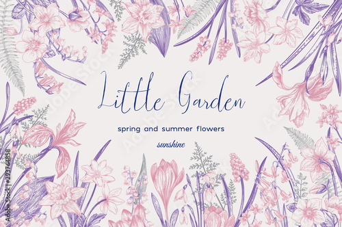 Floral background with flowers,
