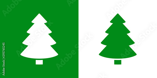 Logotipo con árbol abstracto cónico con ramas en verde y blanco