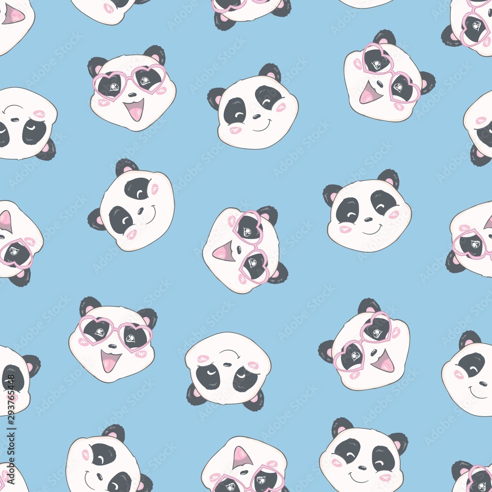 Cartoon Seamless Panda Pattern Cartoon Seamless Panda Pattern