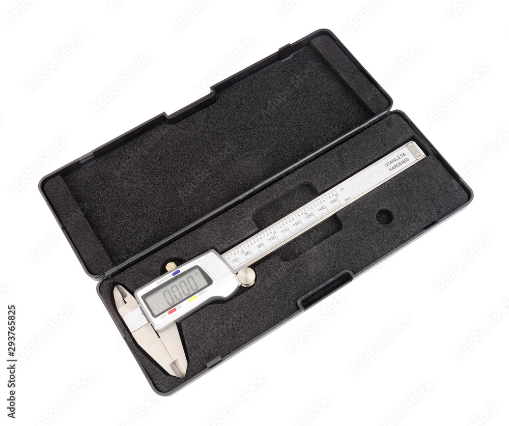 Digital vernier scale measuring caliper isolated on a white background Digital vernier scale measuring caliper isolated on a white background