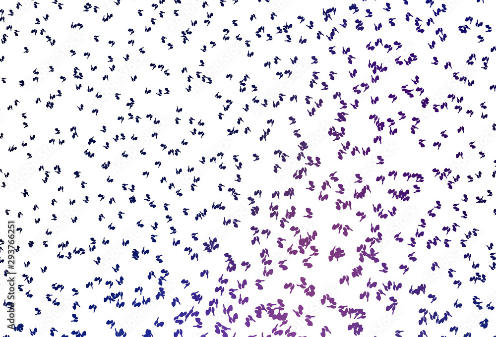 Light Pink, Blue vector pattern with chaotic shapes. Light Pink, Blue vector pattern with chaotic shapes.