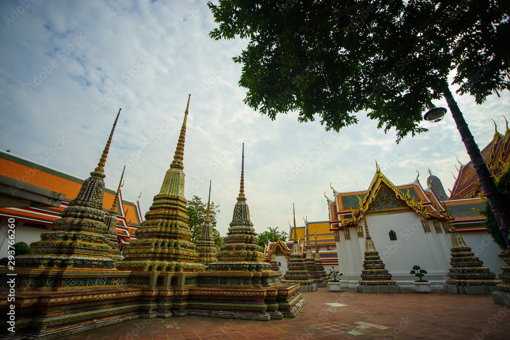 Naklejka premium Wat Pho or Wat Phra Chetuphon in Bangkok Thailand