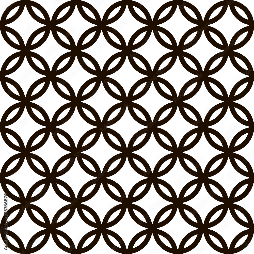 Black and white geometric seamless pattern with circle, abstract background, vector, illustration. Black and white geometric seamless pattern with circle, abstract background, vector, illustration.