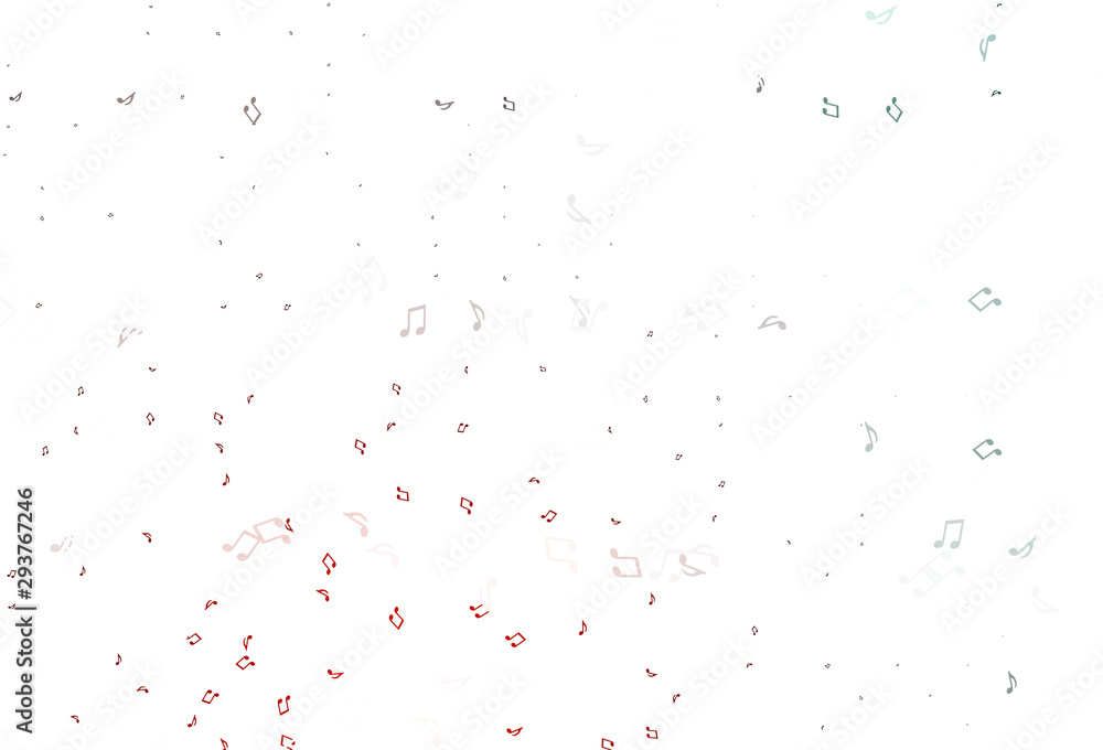 Light Red vector template with musical symbols.