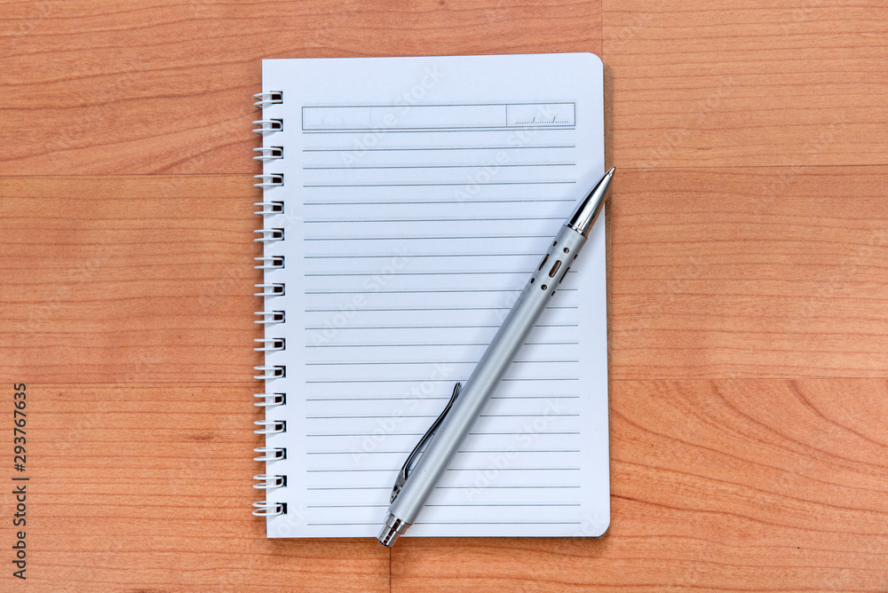Blank notebook on the table Blank notebook on the table