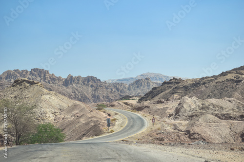 Roads and mountains in Jordan