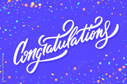 Congratulations. Greeting card. Vector lettering.