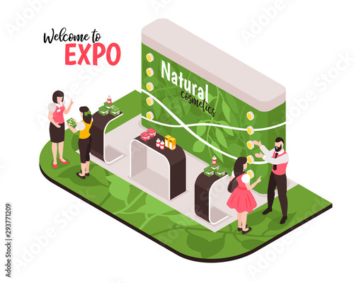 Isometric Expo Stand Composition