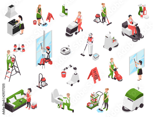 Cleaning Service Workers Set