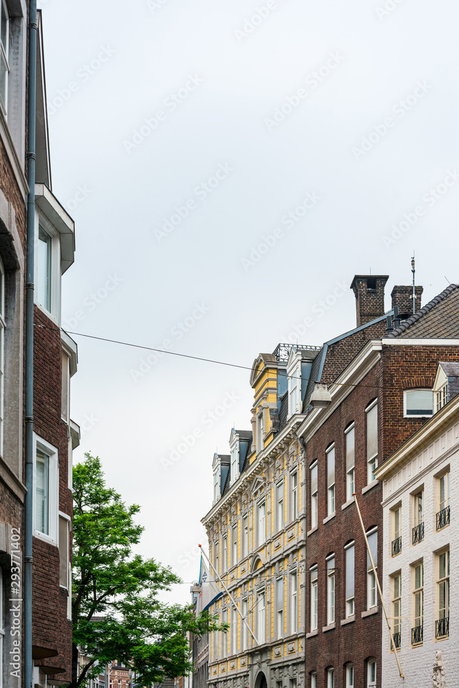 MAASTRICHT, THE NETHERLANDS - june 10, 2018: Antique building view in Old Town Maastricht, Netherlands.
