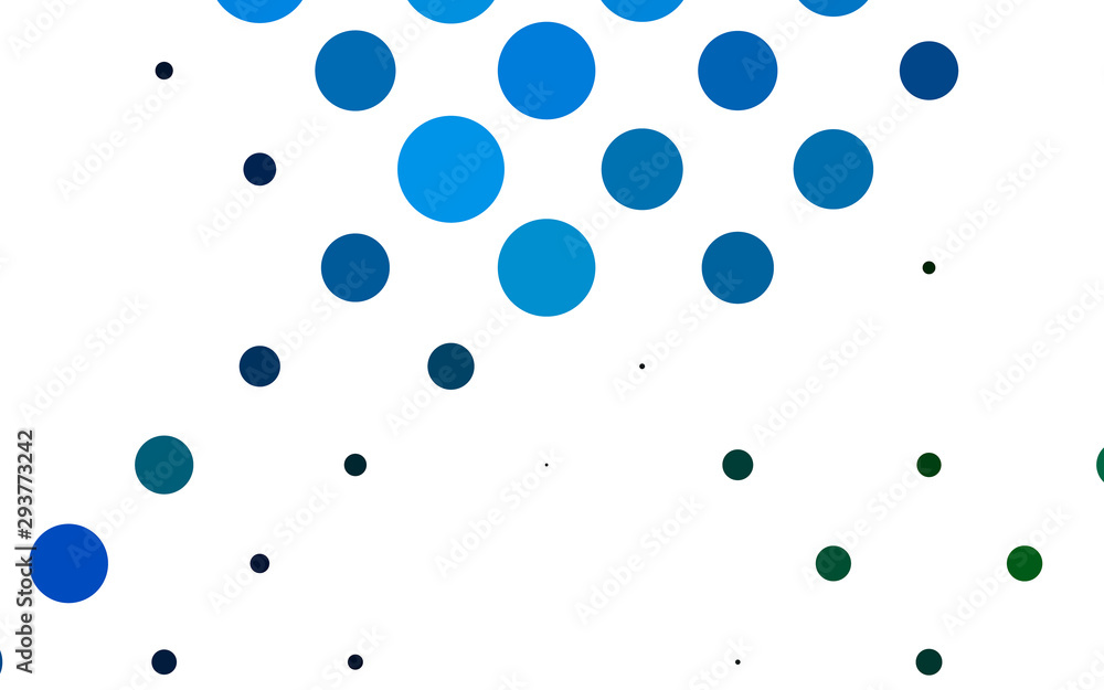 Light Blue, Green vector texture with disks. Abstract illustration with colored bubbles in nature style. Template for your brand book. Light Blue, Green vector texture with disks. Abstract illustration with colored bubbles in nature style. Template for your brand book.