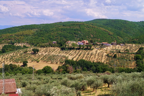 View of the countryside around Giano dell'Umbria, Perugia, Umbria, Italy