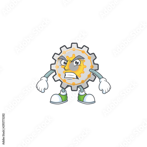 Scream gear machine cartoon character with mascot