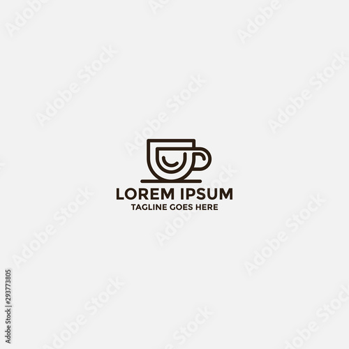 letter P logo designs concept. Coffee restaurant logo template - vector
