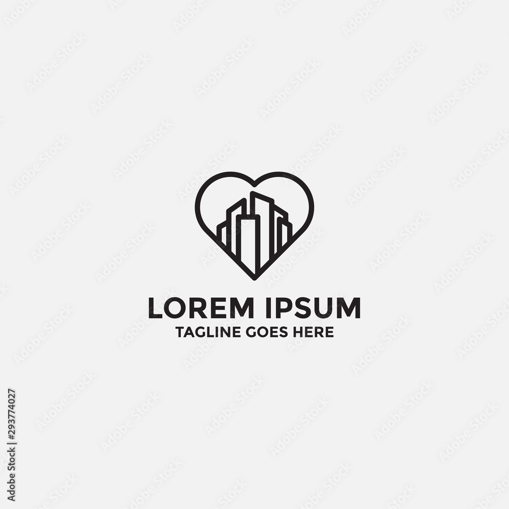 love logo design. building and construction - vector
