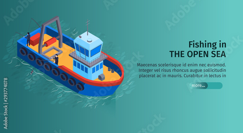 Sea Fishing Boat Banner