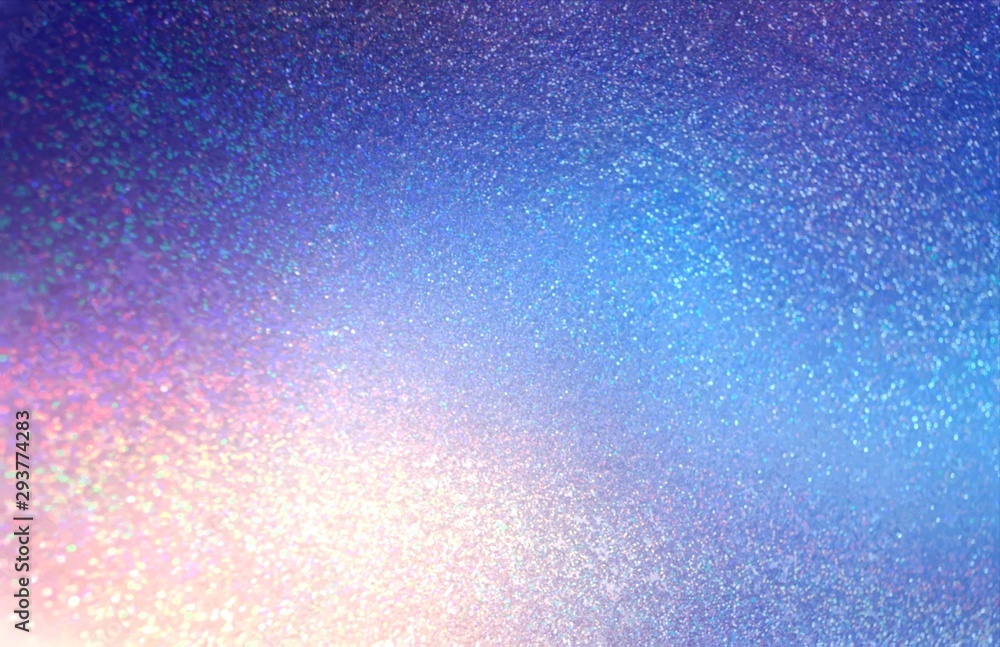 Festive glitter blue azure pink colorful background. Iridescent shimmer texture. Bright shine and small sparkles pattern.