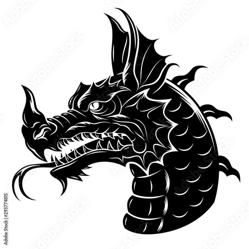 Heraldic dragon head