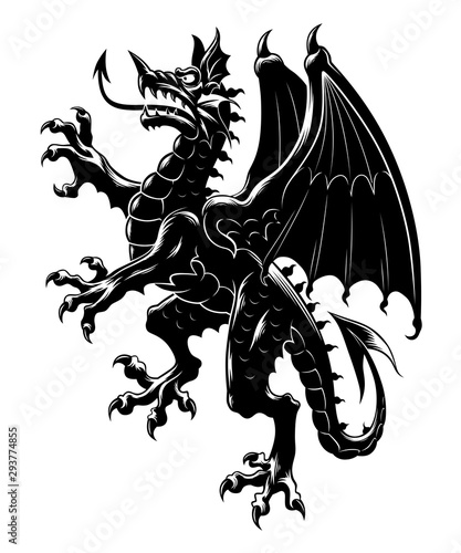 Heraldic dragon vertical