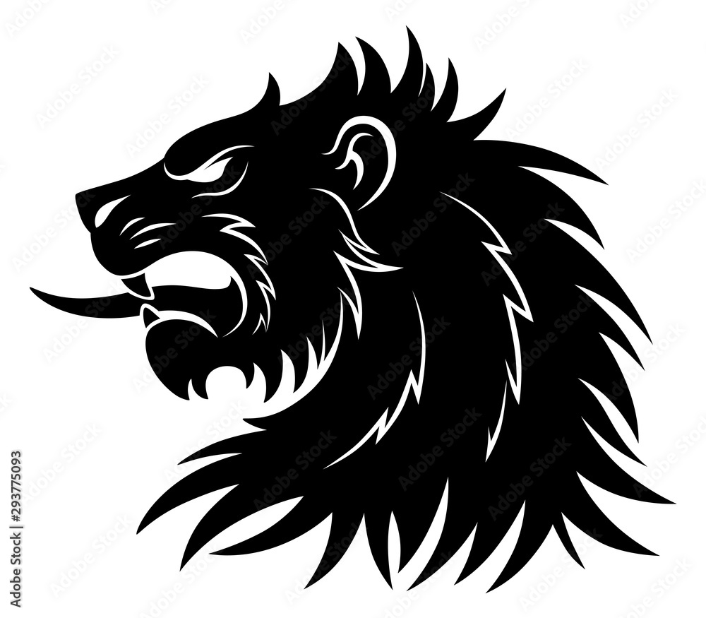 Heraldic lion head simple