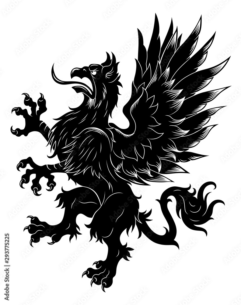Heraldic rampant griffin Heraldic rampant griffin