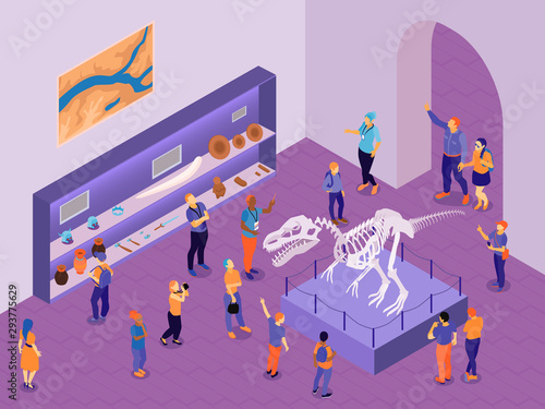 Historical Museum Isometric Composition