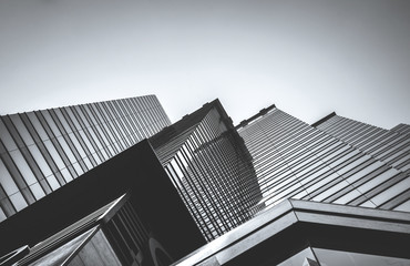Hong Kong Commercial Building Close Up; Black and White style