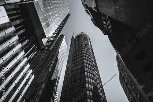 Hong Kong Commercial Building Close Up  Black and White style