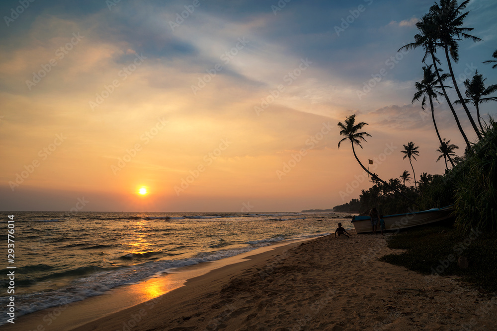 Sunset at Polhena Beach, Matara District, Southern Province, Sri Lanka