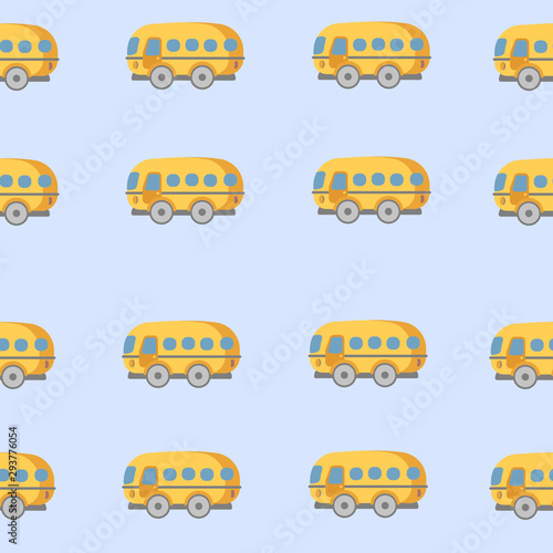 Yellow buses seamless pattern.Suitable for baby decor