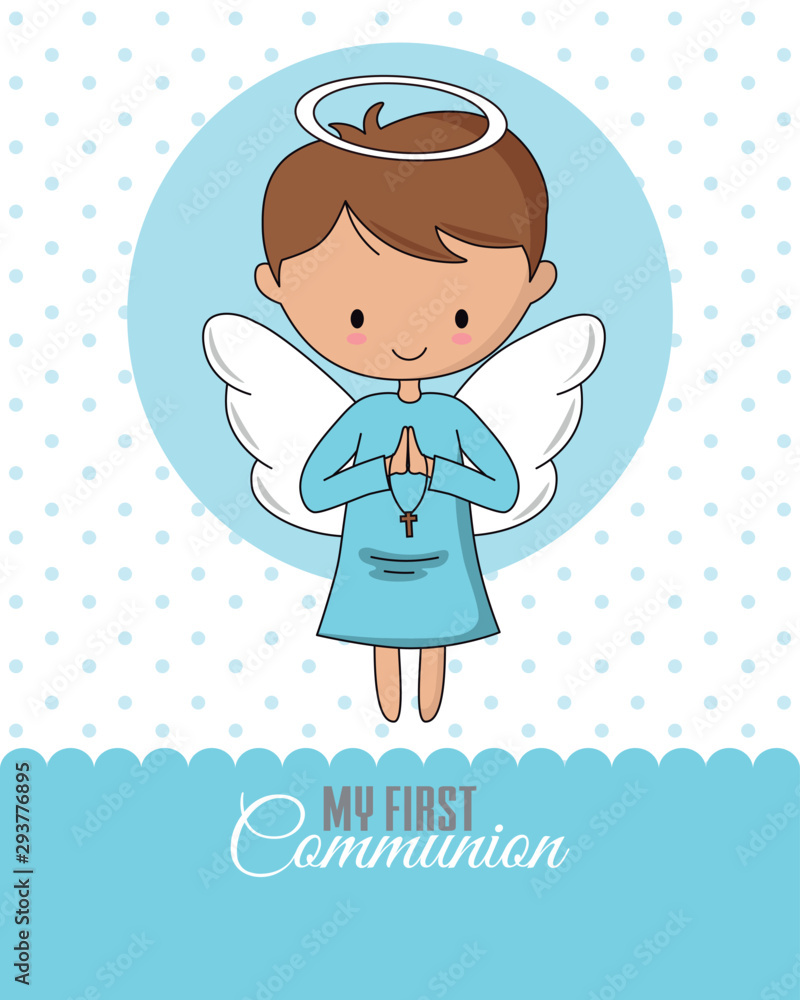 Angel praying Communion or baptism card Angel praying Communion or baptism card