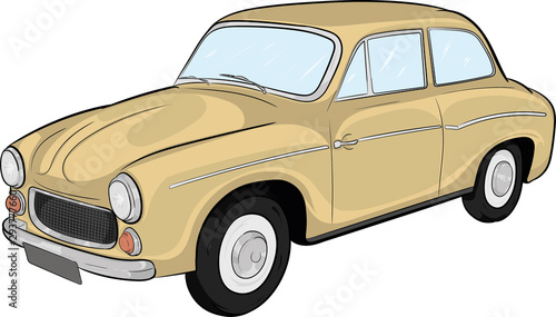 syrena, prl, polski samochód, legenda, klasyk, classic car, polish legend,cartoon car, photo