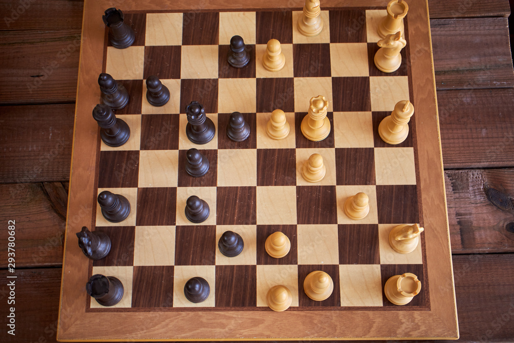 Chess board view from above Chess board view from above
