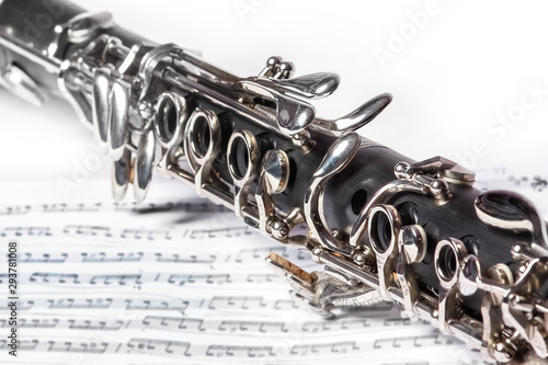 Fotobehang clarinet on a white background